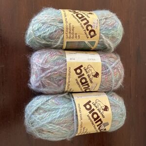 Vtg Lion Brand Yarn Skein Lot Bianca Worsted France Mohair Look Acrylic Sherbert